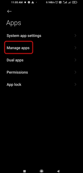 Android Manage Apps