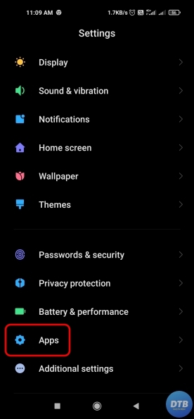 Android All Apps Settings