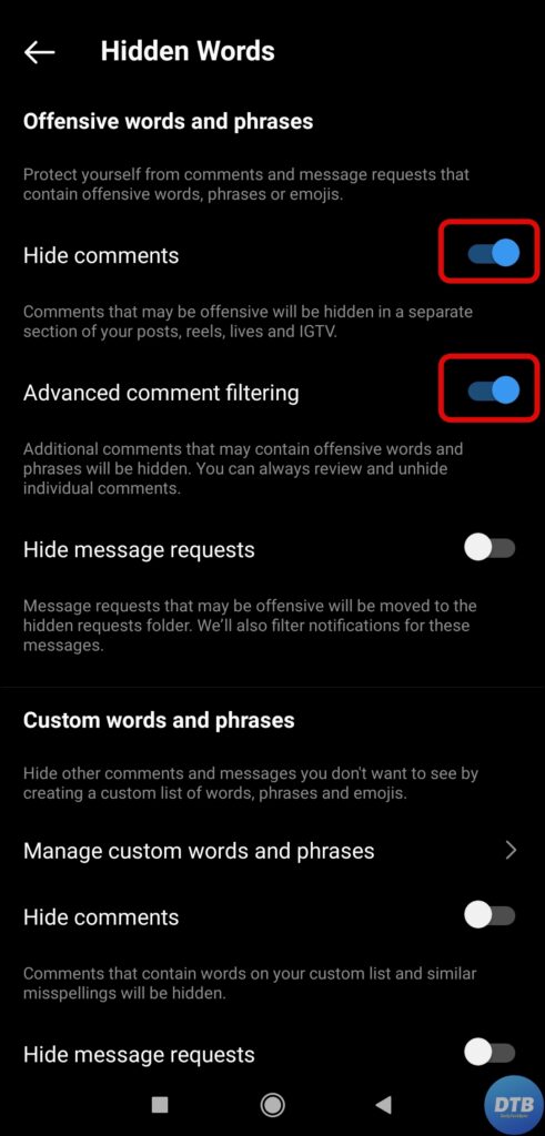 Hide Offensive Words and Phrases on Mobile to Stop Spam Comments on Instagram