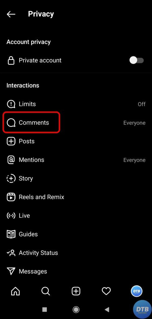 Limit Comments on from App