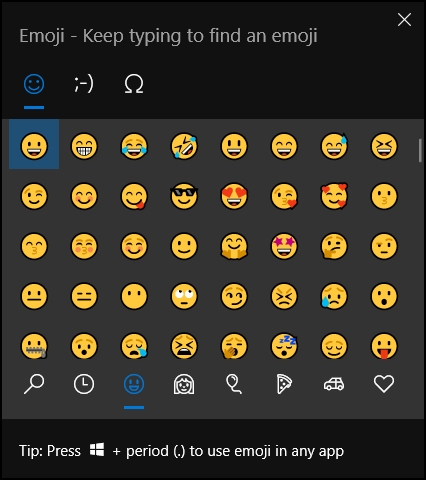 Type Emojis on Windows PC