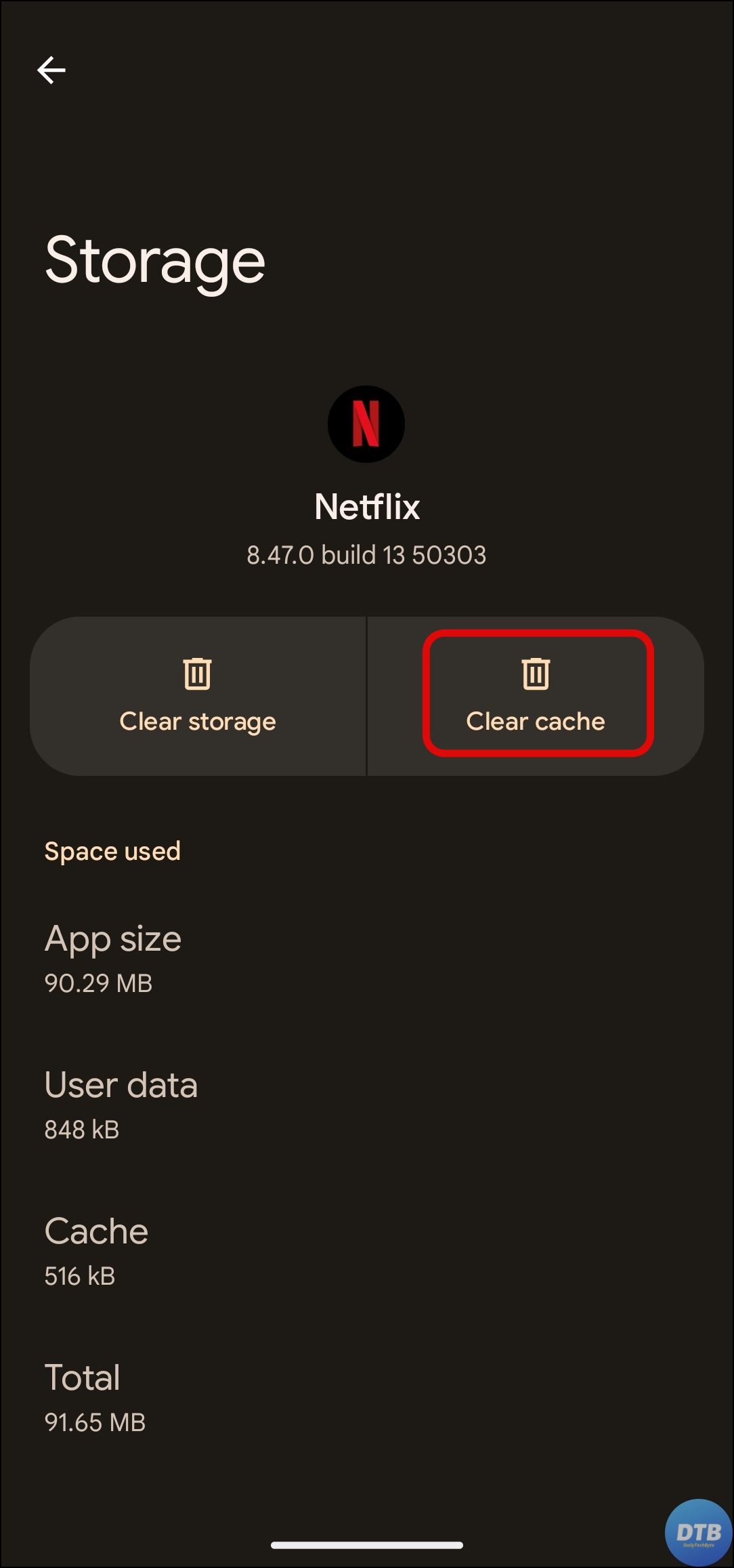 Clear Netflix App Cache Data to Fix the "Not Connected to Internet" Issue on Netflix