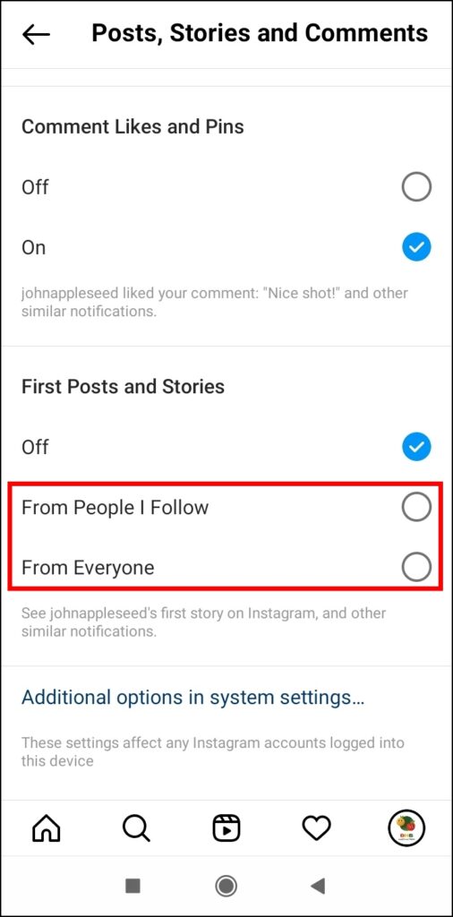 Turn ON Story Notifications on Instagram