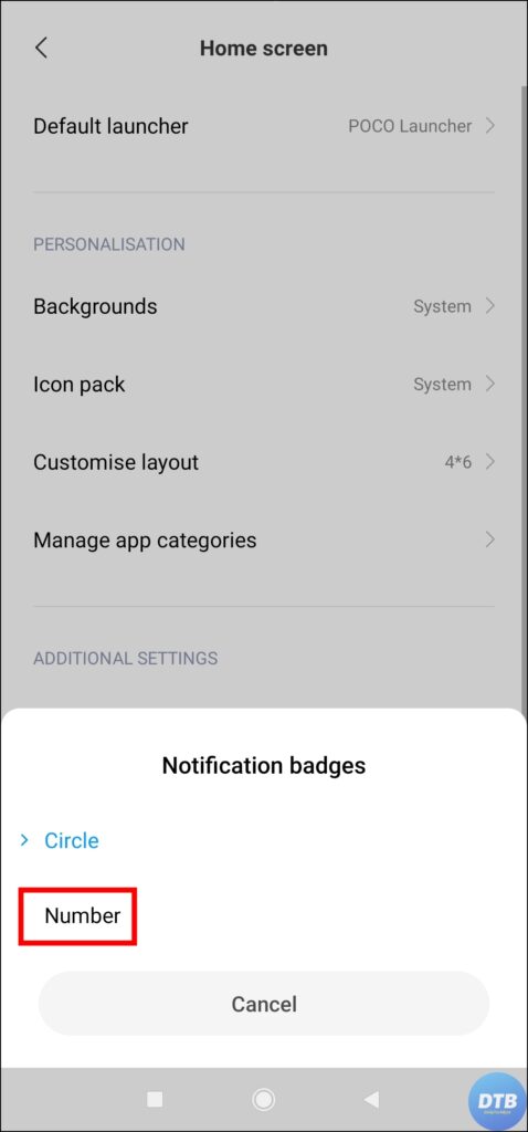 Enable Notification Number Icon on the Apps