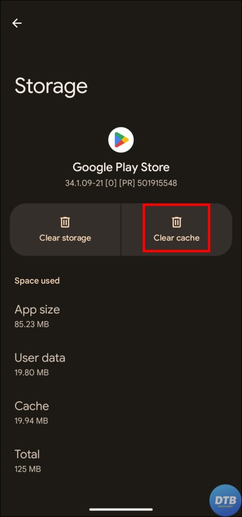 Clear Cache to Fix This app won't work for your device on Google Play