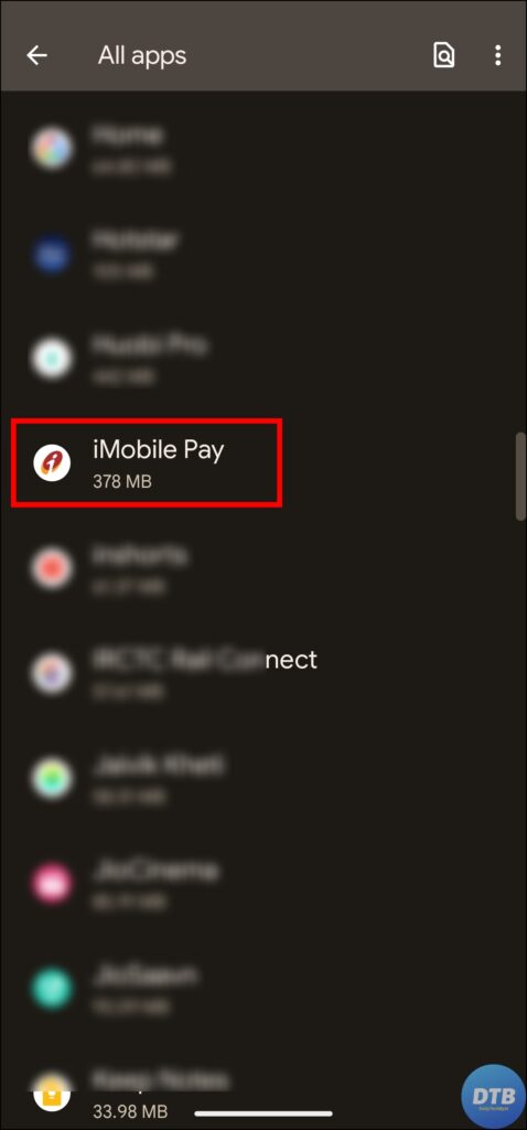 Clear iMobile Pay Cache