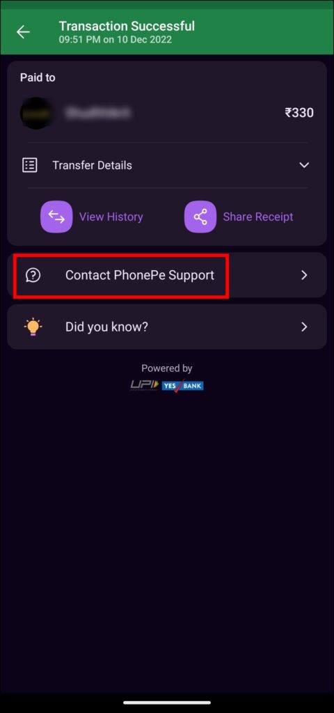 Clear PhonePe Transaction History